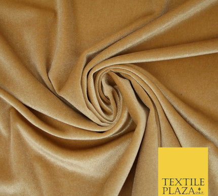 Pastel Soft Plain Velvet Velour Fabric Stretch Spandex Material - 58" 5 Colours