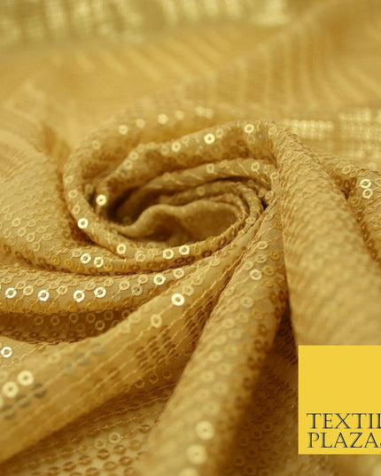 GOLD Gloss Matte Sequin Line Stripe Embroidered Georgette Fabric 3 COLOURS 37"