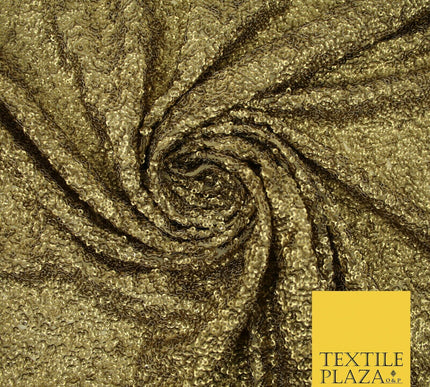 GOLD Intense Textured Matte Sequin Embroidered Georgette Fabric 4 SHADES 36"Wide