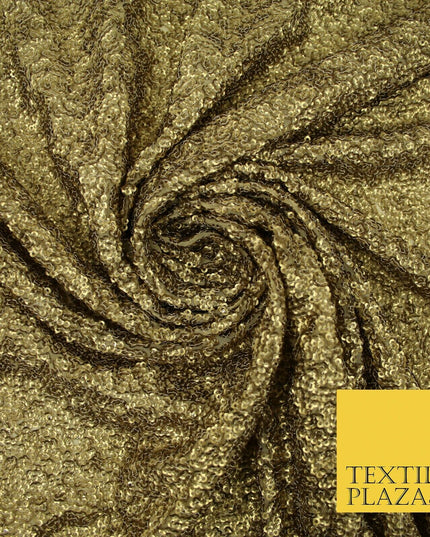 GOLD Intense Textured Matte Sequin Embroidered Georgette Fabric 4 SHADES 36"Wide