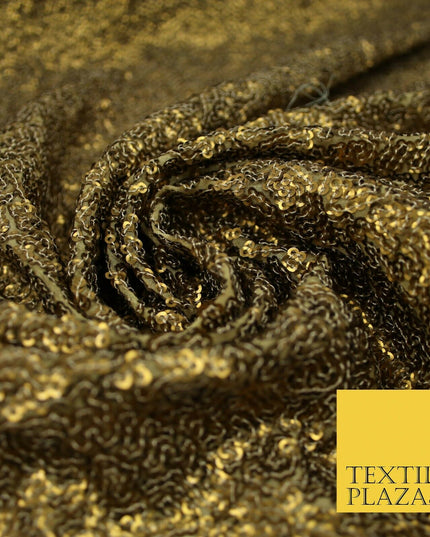 GOLD Intense Textured Matte Sequin Embroidered Georgette Fabric 4 SHADES 36"Wide