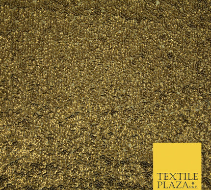 GOLD Intense Textured Matte Sequin Embroidered Georgette Fabric 4 SHADES 36"Wide
