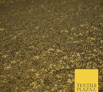 GOLD Intense Textured Matte Sequin Embroidered Georgette Fabric 4 SHADES 36"Wide