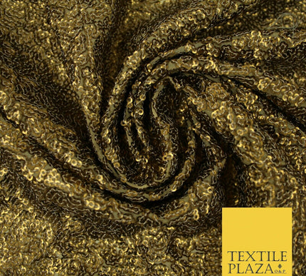 GOLD Intense Textured Matte Sequin Embroidered Georgette Fabric 4 SHADES 36"Wide
