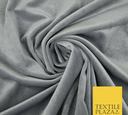 Pastel Soft Plain Velvet Velour Fabric Stretch Spandex Material - 58" 5 Colours