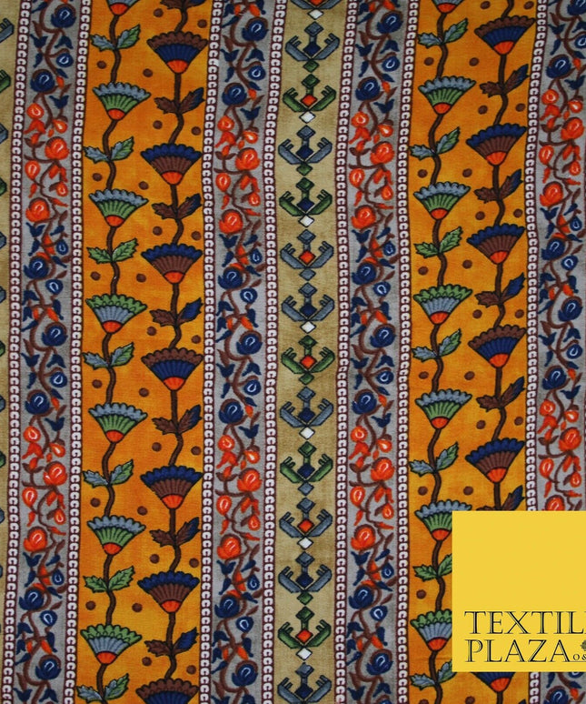 Premium Soft Striped African Floral 100% Rayon Viscose Dress Print Fabric Craft