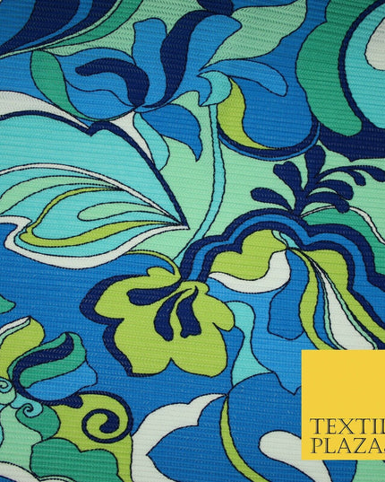 Colourful Wacky Abstract Crinkle Pleated Herringbone Cuts Stretch Dress Fabric