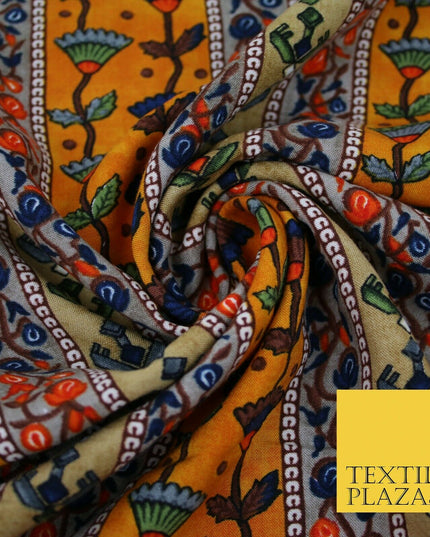 Premium Soft Striped African Floral 100% Rayon Viscose Dress Print Fabric Craft