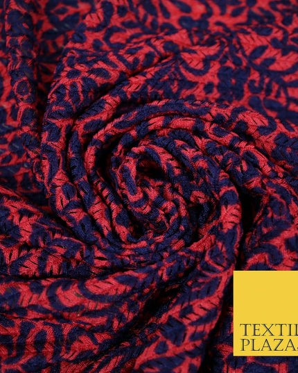 Pink Purple Swirls Crinkle Pleated Herringbone Cuts Stretch Dress Fabric 4193