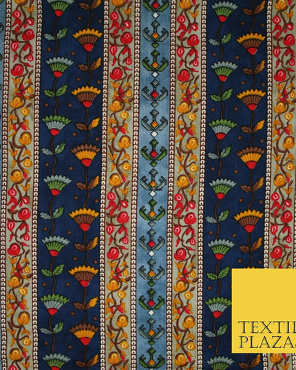 Premium Soft Striped African Floral 100% Rayon Viscose Dress Print Fabric Craft