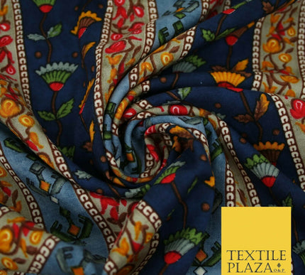 Premium Soft Striped African Floral 100% Rayon Viscose Dress Print Fabric Craft