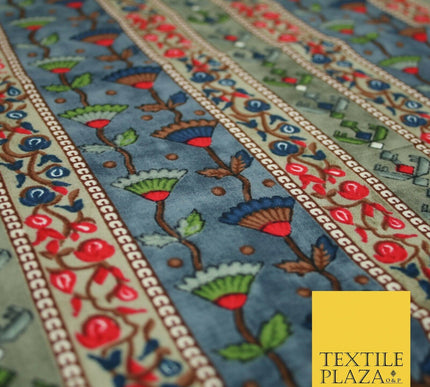 Premium Soft Striped African Floral 100% Rayon Viscose Dress Print Fabric Craft