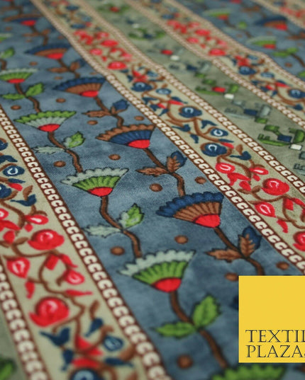 Premium Soft Striped African Floral 100% Rayon Viscose Dress Print Fabric Craft
