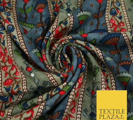 Premium Soft Striped African Floral 100% Rayon Viscose Dress Print Fabric Craft