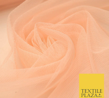 Light Peach Plain Tulle Mesh Dress Net Fabric Bridal Wedding Tutu 54" Wide 4326