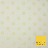 Ivory Cream 2cm Spotted Circle Velour Flocked Power Mesh Net Stretch Fabric 4323
