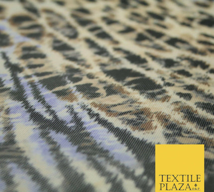 Wacky Animal Leopard Jaguar Printed Power Mesh Net Stretch Dress Fabric 61" 4304