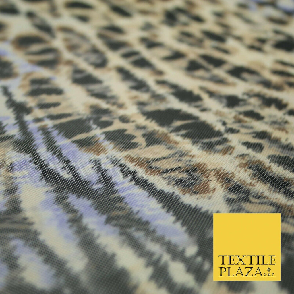 Wacky Animal Leopard Jaguar Printed Power Mesh Net Stretch Dress Fabric 61" 4304