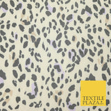 Beige Lilac Leopard Animal Print Printed Power Mesh Net Stretch Fabric 58" 4318