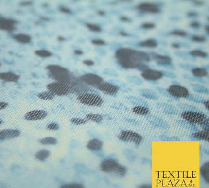Blue Animal Spots Blotch Printed Power Mesh Net Stretch Dress Fabric 62" 4303
