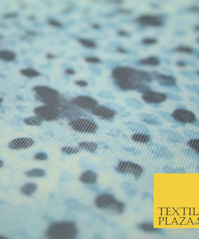 Blue Animal Spots Blotch Printed Power Mesh Net Stretch Dress Fabric 62" 4303