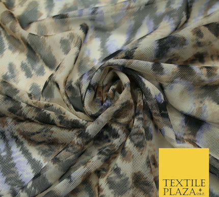 Wacky Animal Leopard Jaguar Printed Power Mesh Net Stretch Dress Fabric 61" 4304