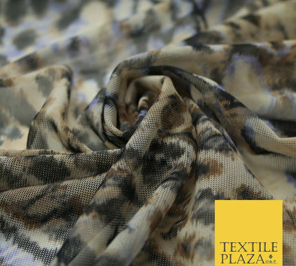 Wacky Animal Leopard Jaguar Printed Power Mesh Net Stretch Dress Fabric 61" 4304