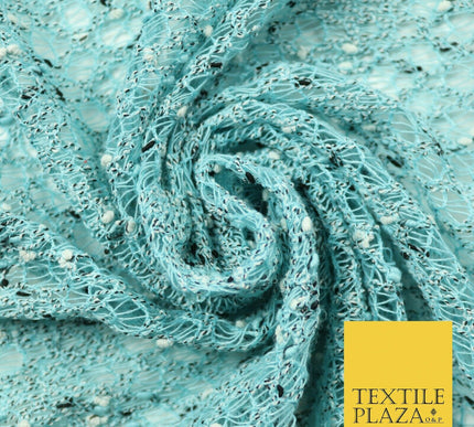 Light Blue Intricate Webbed Textured Weave Lace Fabric Dress Craft 53" Wide 4341