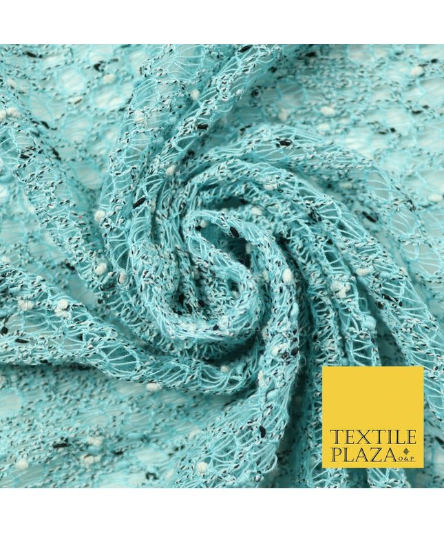 Light Blue Intricate Webbed Textured Weave Lace Fabric Dress Craft 53" Wide 4341