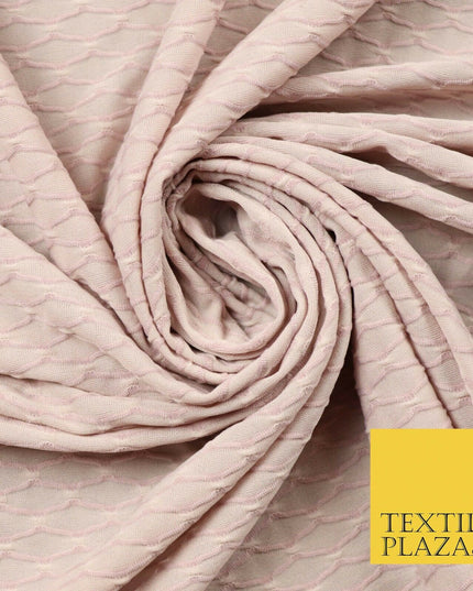 Lilac Pink Waffle Waves Corded Lightweight Jersey Dress Craft Fabric 56" 4347