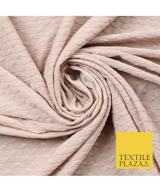 Lilac Pink Waffle Waves Corded Lightweight Jersey Dress Craft Fabric 56" 4347