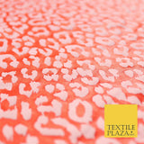 Red Wax Effect Leopard Animal Print Stretch Jersey Fabric Dress Craft 62" 4345