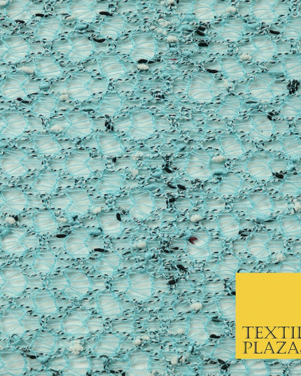 Light Blue Intricate Webbed Textured Weave Lace Fabric Dress Craft 53" Wide 4341