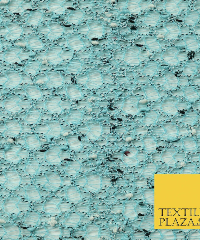 Light Blue Intricate Webbed Textured Weave Lace Fabric Dress Craft 53" Wide 4341