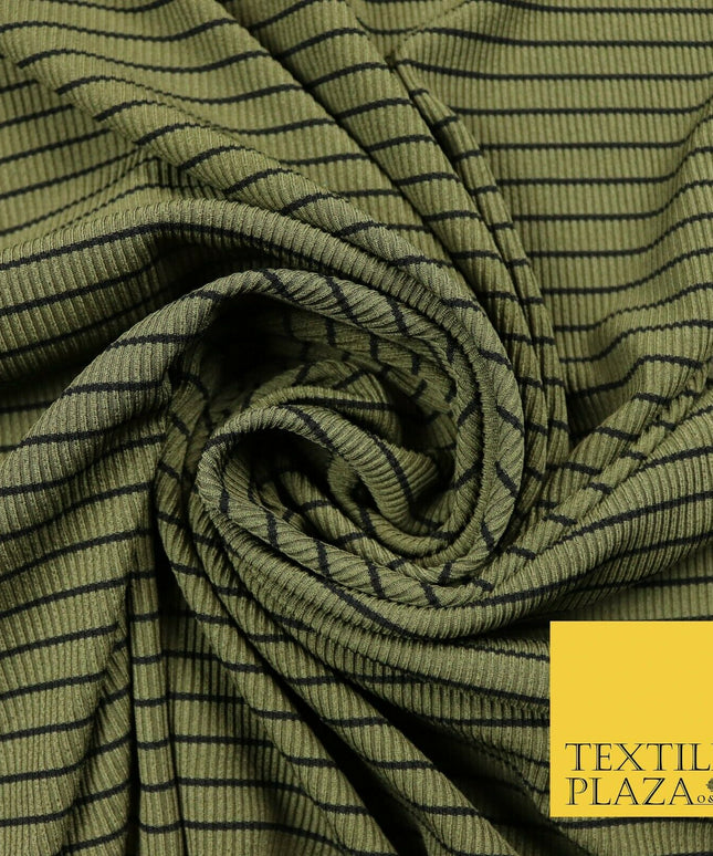 Premium Ribbed Striped Lines Stretch Jersey Dress Fabric 4 Way Stretch 52" Wide
