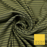Premium Ribbed Striped Lines Stretch Jersey Dress Fabric 4 Way Stretch 52" Wide