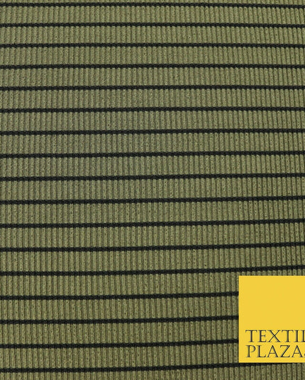 Premium Ribbed Striped Lines Stretch Jersey Dress Fabric 4 Way Stretch 52" Wide