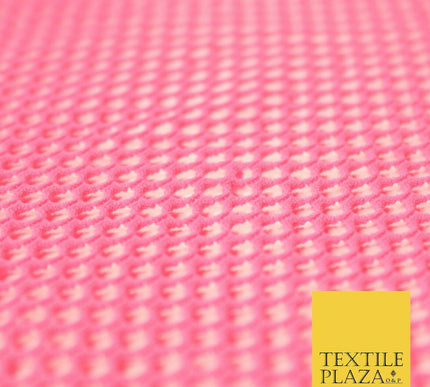 Bright Pink Fish Net Airtex 4mm Hole Mesh Stretch Polyester Jersey Material 4342