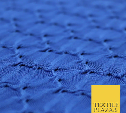 Royal Blue Creased Twist Corded Lightweight Jersey Dress Craft Fabric 56" 4348