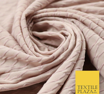 Lilac Pink Waffle Waves Corded Lightweight Jersey Dress Craft Fabric 56" 4347