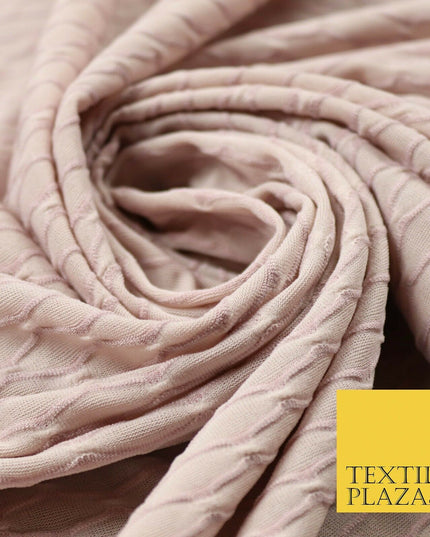 Lilac Pink Waffle Waves Corded Lightweight Jersey Dress Craft Fabric 56" 4347