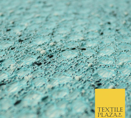 Light Blue Intricate Webbed Textured Weave Lace Fabric Dress Craft 53" Wide 4341