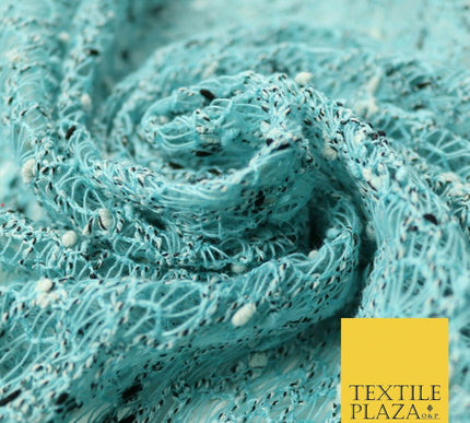 Light Blue Intricate Webbed Textured Weave Lace Fabric Dress Craft 53" Wide 4341