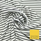 Premium Ribbed Striped Lines Stretch Jersey Dress Fabric 4 Way Stretch 52" Wide