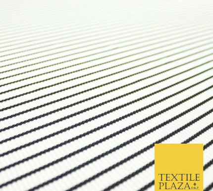 Premium Ribbed Striped Lines Stretch Jersey Dress Fabric 4 Way Stretch 52" Wide