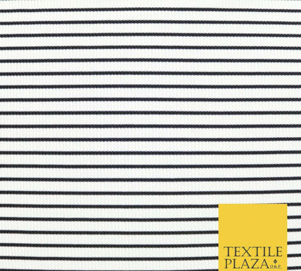 Premium Ribbed Striped Lines Stretch Jersey Dress Fabric 4 Way Stretch 52" Wide