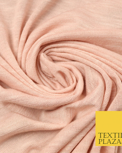 Light Peach Nude Marl Design Stretch Jersey Fabric Dress Material 59" Wide 4406
