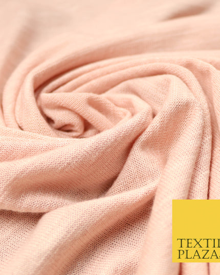 Light Peach Nude Marl Design Stretch Jersey Fabric Dress Material 59" Wide 4406