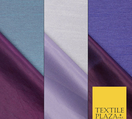 Two Tone Shot Plain Satin Backed Dupion SHANTUNG Raw Silk Dress Fabric 58" Wide