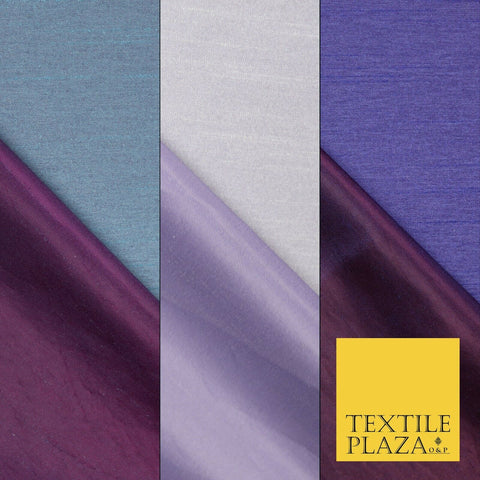 Two Tone Shot Plain Satin Backed Dupion SHANTUNG Raw Silk Dress Fabric 58" Wide